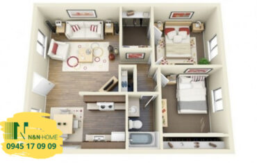 thiết kế nhà 50m2 2 phòng ngủ